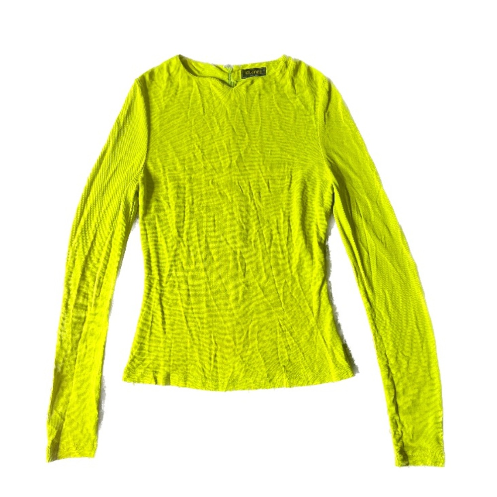 Vintage istante by VERSACE Brat Green Mesh Long Sleeve Nylon Shirt